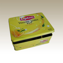 Caixa Retangular de Lata de Chá - Eg. Caixa de lata de chá Lipton